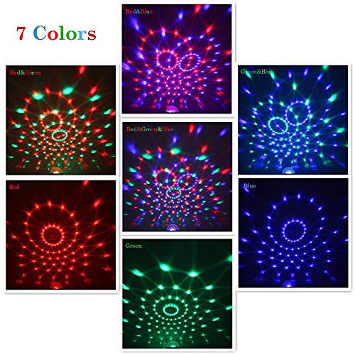 Party Lights Disco Ball Disco Lights, TONGK 7 Colors Dj Lighting Led Strobe Light Sound Activated Stage Lights Effect Dj Equipment With Remote Control with Kids Festival Birthday Xmas Wedding Bar Club - Thumbnail 7