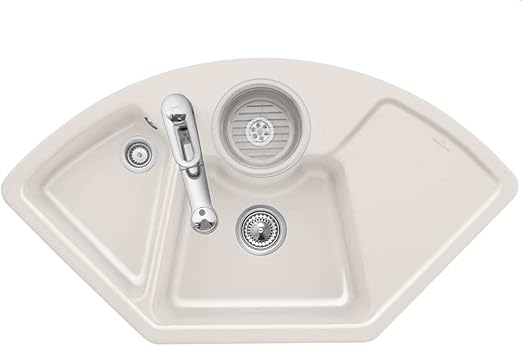 Villeroy & Boch Solo Eck Crema Keramik-Spüle Cremefarben Eckspüle