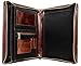 Time Resistance Leather Portfolio - A4 Document Folder - Italian Handcrafted Padfolio Organizer (Brown) - Gift Box Included