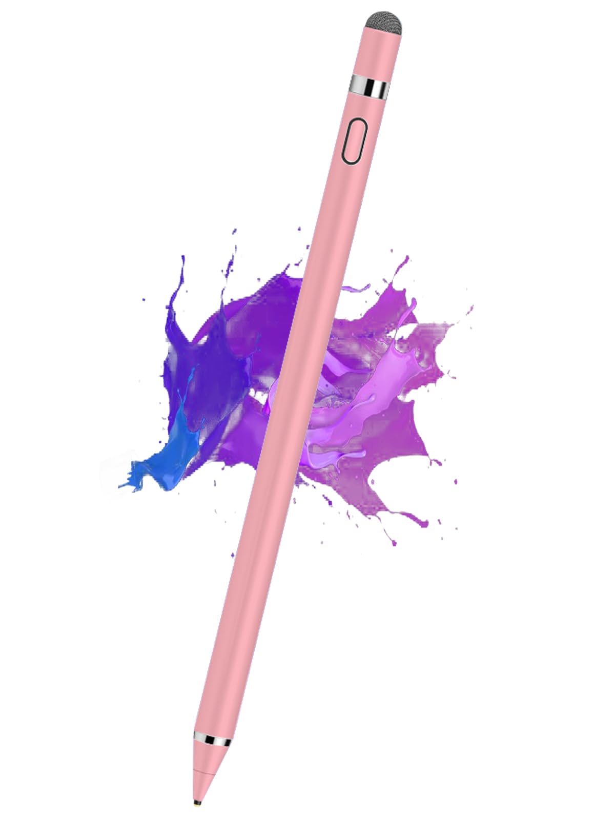 Stylus Pen for Touchscreen, Kenkor Rechargeable Digital Fine Point Active Tablet Pencil, Stylus Pen for iPhone/Android/Apple iPad Pro/Air/Mini/Samsung/Cellphone/Tablet Drawing & Writing - Pink