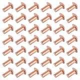 Aicosineg 200pcs 0.20" Length Copper Solid Rivets