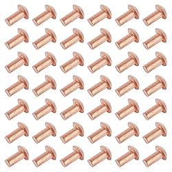 Aicosineg 200pcs 0.20" Length Copper Solid Rivets
