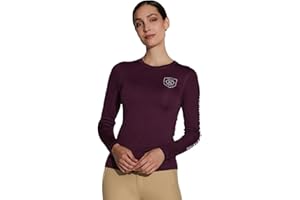 Asmar Equestrian Crew Neck Top, Sustainable Logo Tee Horse Riding Top for Women