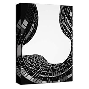 Canvas Wall Art Modern Architechture Building Dark Painting Artwork for Home Decor Framed 12x18 inches