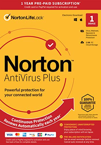 Norton AntiVirus Plus 2022 Antivirus software for 1 Device with Auto-Renewal - Includes Password Manager, Smart Firewall…