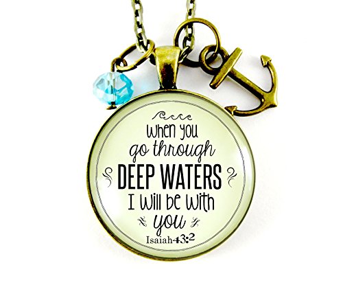 When You Go Through Deep Waters Isaiah 43:2 Christian Necklace 24