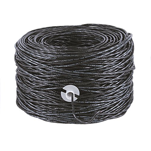 Five Star 1000 ft Cat6 CMR UTP ETL Listed 23AWG 4 Pairs Solid Copper Internet Network Ethernet cable PVC Black