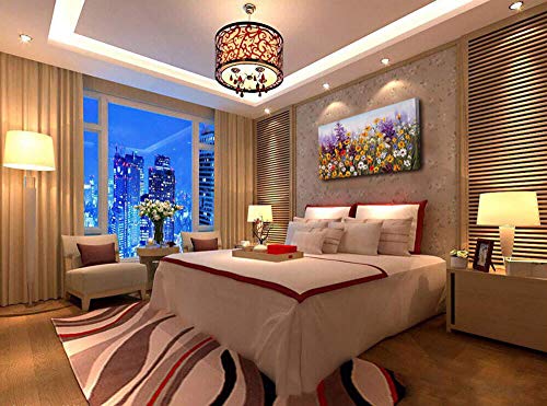 Ardemy-Canvas-Wall-Art-Daisy-Colorful-Bloosom-Flowers-Artwork-Painting-Prints-Modern-Landscape-Purple-Floral-Picture-Framed-for-Living-Room-Bedroom-Kitchen-Dinning-Room-Office-Home-Decor-40x20