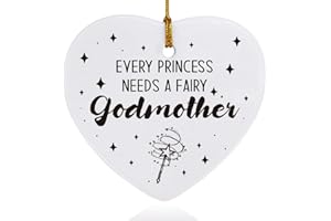 THOQII Godmother Ornaments Keepsake Gifts from Goddaughter Baby, Every Princess Needs A Fairy Godmother, Birthday Christmas Mother's Day Pregnancy Announcement Plaque Sign Gifts for Godmother to Be