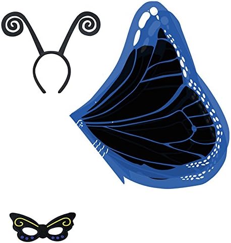 Baby Song Monarch Butterfly Wings Costume with Headband&amp;Mask Black Butterfly Wings for Girls WA-8