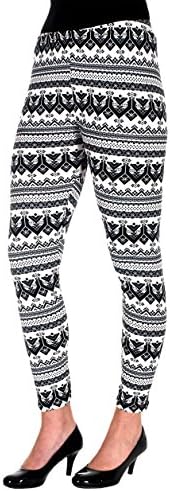 Women's Black &amp; White Venetian Tile Print Leggings