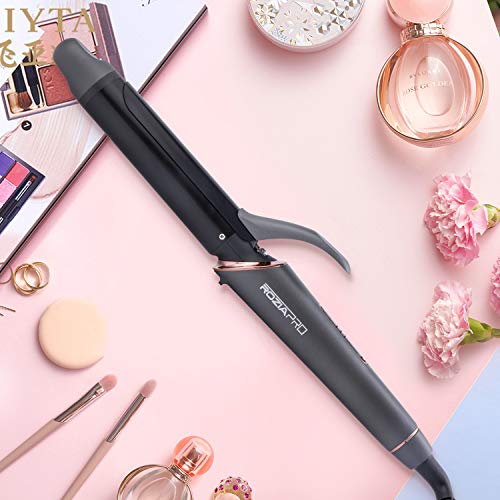 Curling Iron 1.25 Inch Ceramic Tourmaline Coating Curling Wand with Anti-Scald Insulated Wand Tip, 4 Heat Setting for All Hair Types(320 °F to 430 °F, Include Glove)