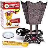 ATTAR MIST Electric Bakhoor Burner Electric Incense Burner - Oud Resin Frankincense (Small Hexagon Black)