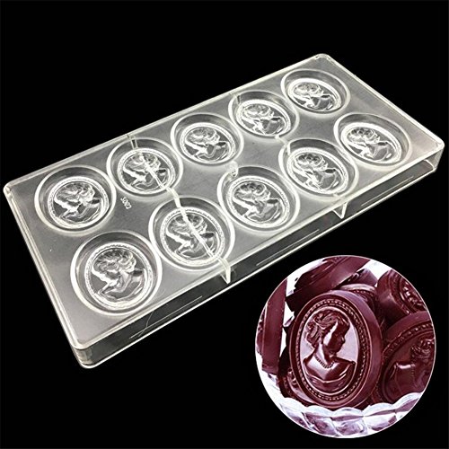 ECOSWAY 3D Clear Polycarbonate Chocolate Mold Jelly Candy Making Mold DIY Chocolate Moulds Sweet Candy Mold Chocolate Baking Tools