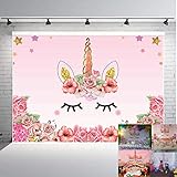 Qian Unicorn Themed Photo Backdrop Birthday Party Background Baby Shower Dessert Table 7x5ft
