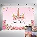Qian Unicorn Themed Photo Backdrop Birthday Party Background Baby Shower Dessert Table 7x5ft
