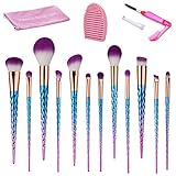 Makeup Brush Set, Beauty Star 12PCS Unicorn Make Up Brushes Professional Foundation Blending Eyeshadow Cosmetic Brushes Kit with Silicone Makeup Sponge and Lash Brush