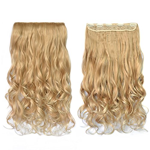 Reecho 20" 1-pack 3/4 full head curly wave blonde …