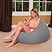 Posh Beanbags Big Comfy Bean Bag Chair: Posh Large Beanbag Chairs with Removable Cover for Kids, Teens and Adults - Polyester Cloth Puff Sack Lounger Furniture for All Ages - 27 Inch - Solid Gray