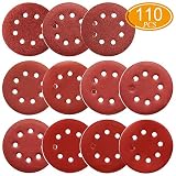 5-Inch Hook and Loop Sanding Discs for Orbital Sander, Assorted Sandpaper 40-1000 Grits, 110pcs by FRIMOONY