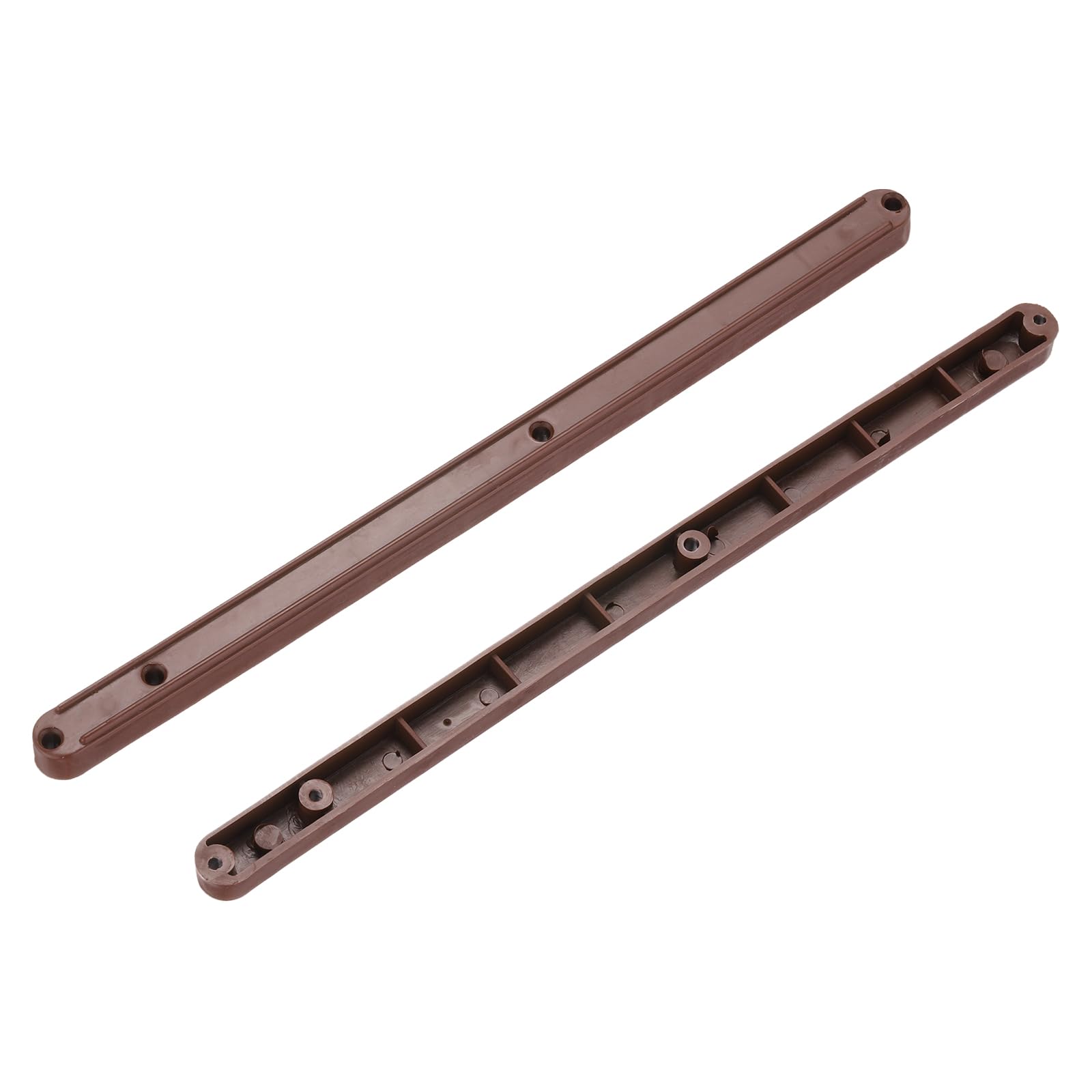 PATIKIL 12 Inch Drawer Slides, 4 Pcs Plastic Guide Rails Side Mounted Rails for Cabinet/Drawer/Bedside/Table/Wardrobe with 19/32" (15mm) Groove, Brown