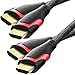 HDMI Cable - 3FT (2 Pack), FosPower 4K Latest Standard 2.0 HDMI Ready [UL Listed][Nylon Braided Cord] - Ultra High Speed 18Gbps - Supports 4K 2160p UHD 3D HDR 1080p (24K Gold Plated Connector)