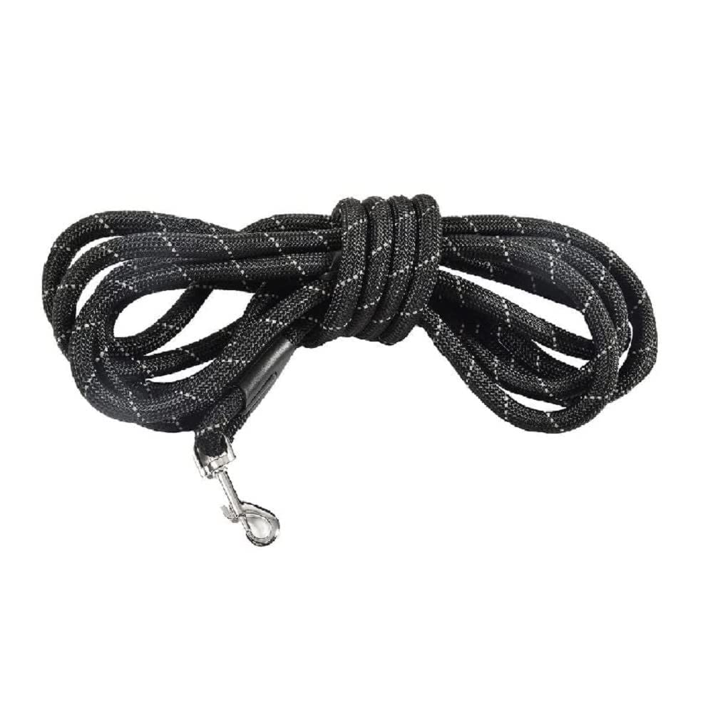 Bobby Walk 5 M - Dog Lead 5 Meters/Thickness 1,5 CM, Tubular Dog Leash, Durable Nylon, Black