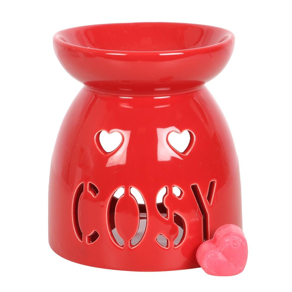 Elegant Red Ceramic Cosy Warmer Gift Set – 12cm x 10cm (1 Set) – Premium Design & Stylish Appeal – Ultimate Home Fragrance Experience – Ideal for Everyday Use