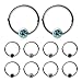 Ruifan 10PCS 316L Surgical Steel Diamond Cubic Zirconia Crystal Captive Bead Rings Nose Eyebrow Tragus Lip Ear Hoop Ring Piercing 16G 10mm - Steel