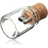 Thumb Drive 64GB Flash Drive Gift Bottle USB 2.0 Stick, Kepmem Glass Cover Jump Drive Cork Memory Sticks 64 GB, Cute Pendrive