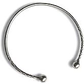 ARTIZANSTORE Historical Jewelry | Celtic Torc Necklace for s | Hand Forged Iron | Viking Jewelry | Symbol of Strength | Durable Iron with Simulated Pearl | 7.87 x 6.77 x 1.14 Inches