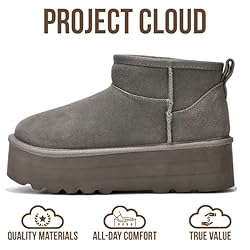 Project Cloud 100% Genuine Leather Ankle Boots for
