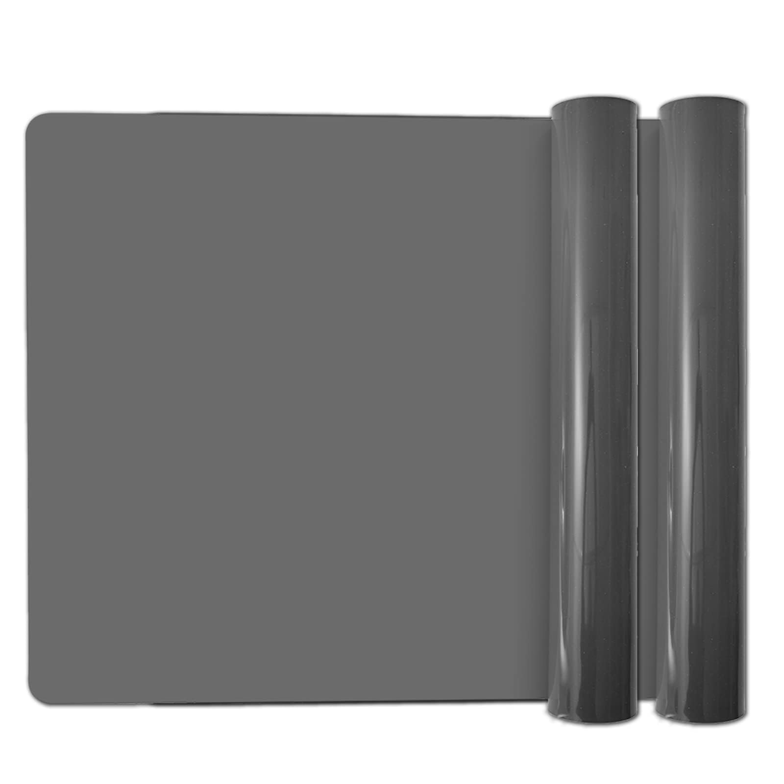 KitchenRaku Extra Large Silicone Mat for Kitchen Worktop Protector, Nonstick Heat Resistant Countertop Mat, Nonskid Placemat, Craft Mat, Table Mat, Grey, 2PCS;70x50cm