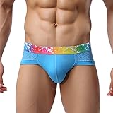 YiZYiF Men's Comfy Underwear Breathe Shorts Briefs Soft Underpants Blue Large