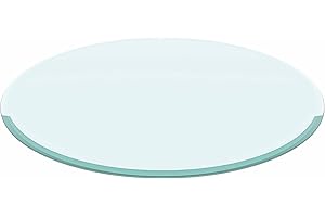 Meihua Glass Table Top, 36 Inch Round 3/8" Thick Beveled Polished Edge, Tempered Glass Table Outdoor for 360 Degree Rotatable.