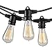 Brightech Ambience Pro Vintage Outdoor String Lights - 48 Ft Weatherproof Commercial Grade Edison Market Cafe Bistro Waterproof Light Strand for Patio Garden Porch Backyard Party Yard – Black