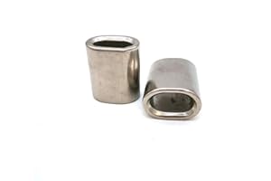 JY-MARINE 2PCS Cable Ferrule,Stainless Steel 316 Crimping Loop Sleeve for Wire Rope 3/8",Heavy Duty,Marine Grade