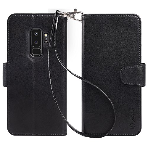 image for Galaxy S9 plus Case, Arae [Kickstand Feature] PU leather wallet case w