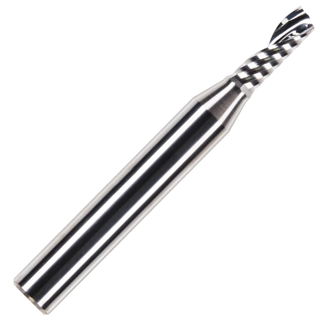 Rennie Tools 4mm x 12mm Flute x 1/4" Shank Solid Carbide Single Flute Spiral Router Cutter Bit End Mill for ACM, Aluminium, PVC, Acrylic and Hard Woods. 4mm Router Bit