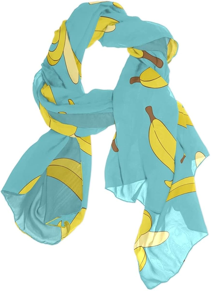 Chiffon Scarfs Shawl Women Wrap Scarves for Spring Summer, Bananas