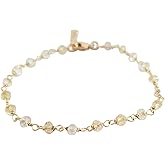 Citrine Bracelet - Gemstone Jewelry - Wire Wrapped Rosary Chain - 14k Gold Filled