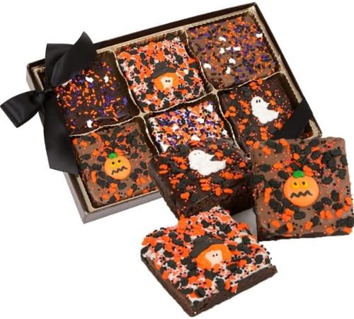 Halloween Triple Chocolate Extra Large Brownies, Gift Boxed Set of 6 (Milk Chocolate)