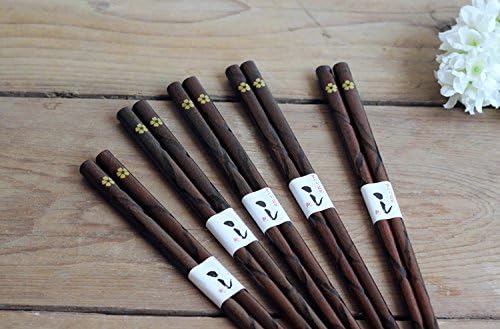 Japanese Sushi Style Bamboo Chopstick/Japanese gift box five pairs of chopsticks/Bamboo and wood high-grade gift chopsticks(Set of 5)by JustJollyCart