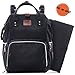 Diaper Bag Backpack - All-in-One Designer Baby Nappy Bags with Stroller Straps Changing Pad and Key Holder - Black