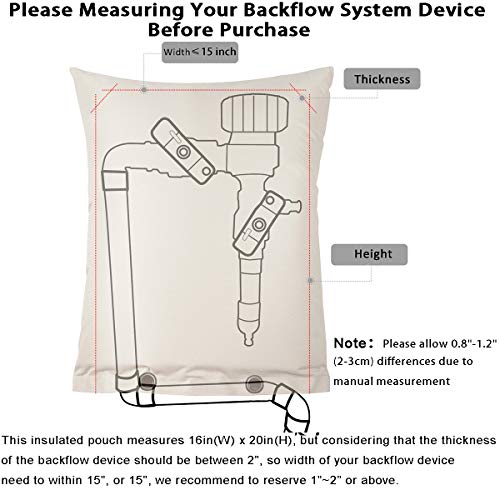 Lisol Insulated Pouch for Backflow System, 16"W x 20"H Backflow Preventer Protection, Insulation Cover Pouch for Winter Freeze Protection, Irrigation Backflow Valve, Sprinkler Valve