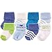 Luvable Friends baby boys Newborn and Terry Socks, Blue Daddy, 0-6 Months US