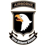 US Army - 101st Airborne Division Patch Decal - 3.5 Inch Tall Full Color Decal, Sticker