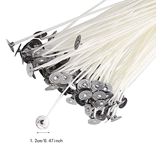 200pcs Candle Wicks,6 Inches Pre-Waxed Natural Cotton Core,No Smoke Design for Candle Making,Candle DIY