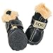 WINSOON Dog Australia Boots Pet Antiskid Shoes Winter Warm Skidproof Sneakers Paw Protectors 4-pcs Set (Size 1, Black)