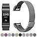 Hotodeal Band Compatible Fitbit Charge 2 Bands, Band Milanese Loop Stainless Steel Magnet Metal Replacement Bracelet Strap, Wristbands Accessories for Women Men, Black